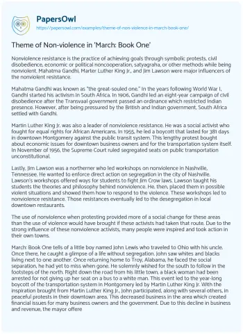 Essay on The Power of Nonviolent Resistance